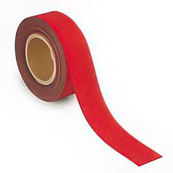 Pasek magnetyczny suchościeralny czerwony, 5 cm x 10 m