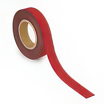 Pasek magnetyczny suchościeralny czerwony, 3 cm x 10 m