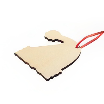 Zawieszka do sublimacji, graweru i termotransferu drukarką laserową - czapka św. Mikołaja, 8 x 8 cm