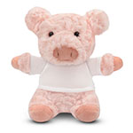 Teddy piggy with a white T-shirt for printing