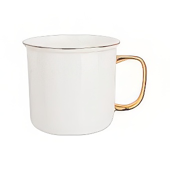 Kubek do sublimacji w stylu retro - złoty rant i uchwytm, 300 ml