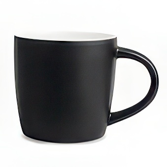 Kubek New czarny matowy do grawerowania laserowego - kolorowe wnętrze, czarno-biały, 290 ml