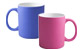 Rubber coated neon mugs