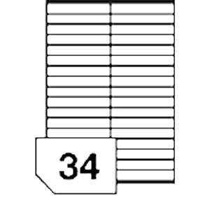 Self-adhesive labels for all types of printers - 34 labels on a sheet