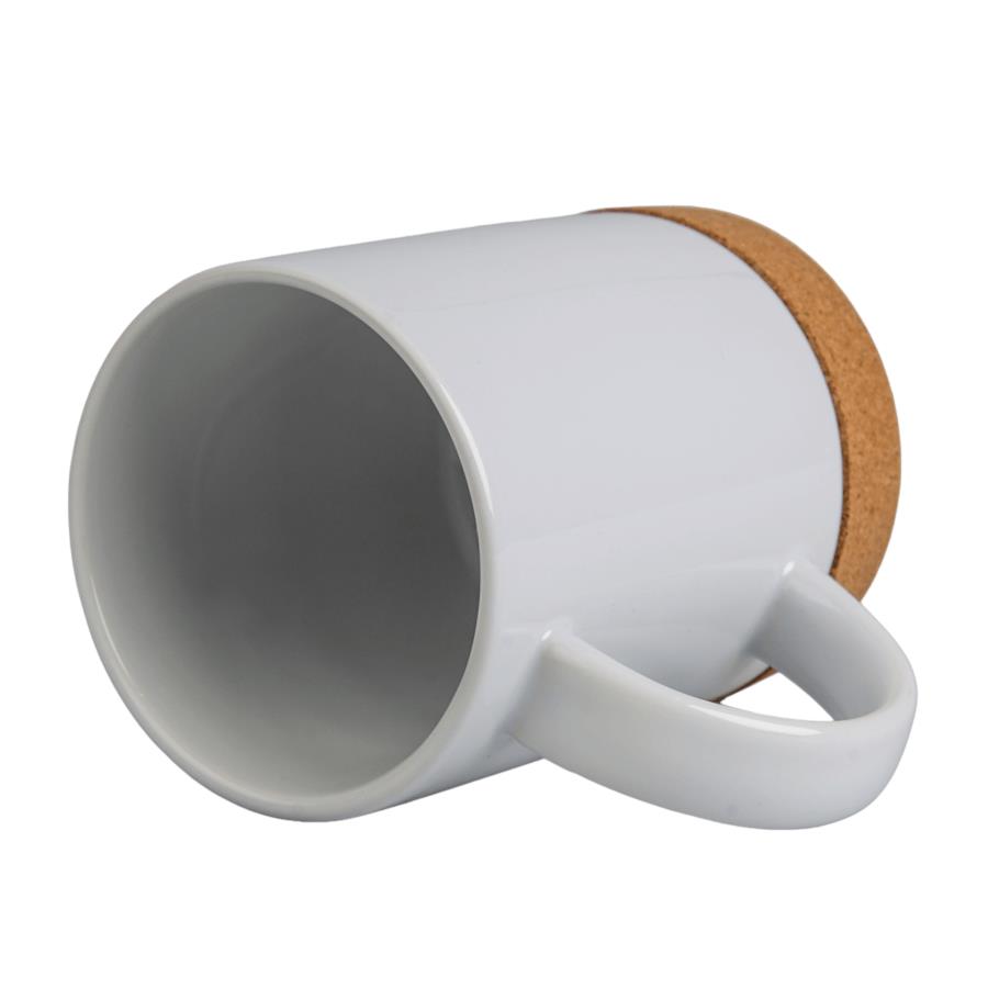 White mug with a cork stand for sublimation
