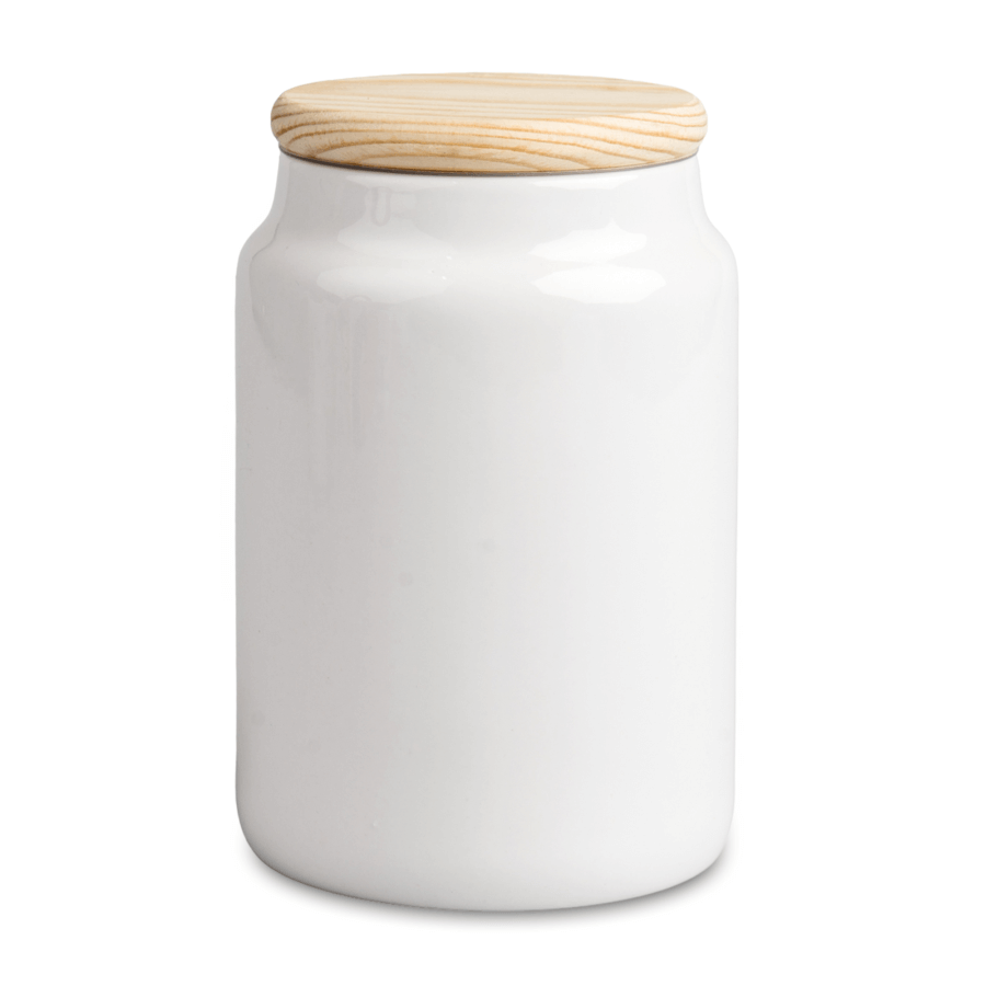 Glass container 700 ml for sublimation with a wood lid