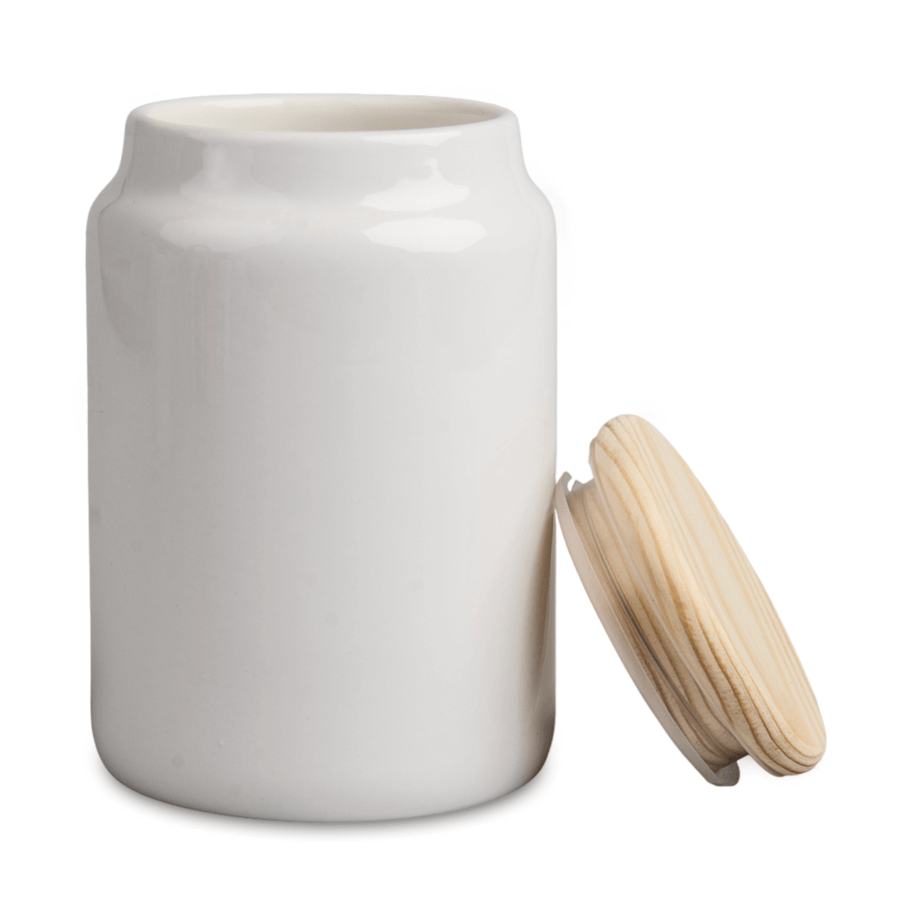 Glass container 700 ml for sublimation with a wood lid