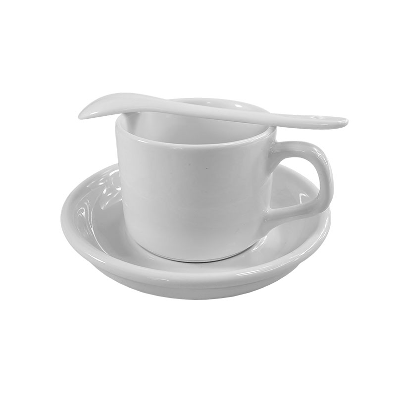 Cup with saucer and spoon for sublimation