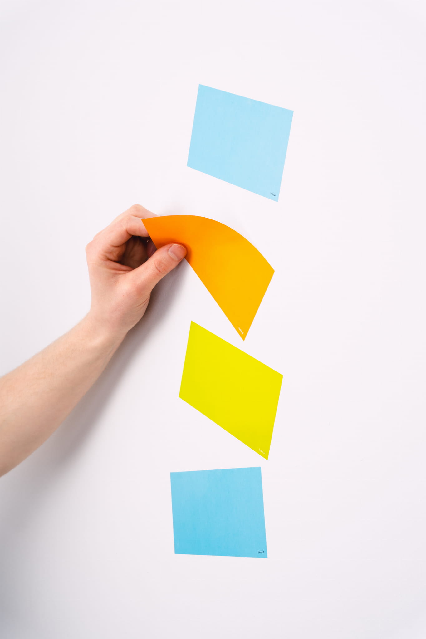 Electrostatic dry-wippe erase notes - yellow