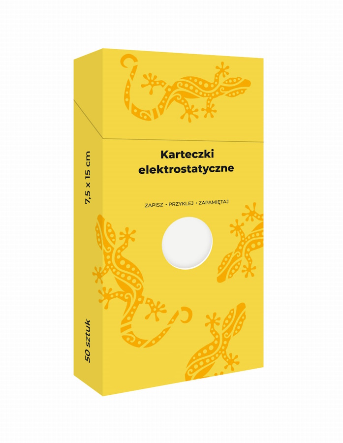 Elektrostatyczne suchościeralne karteczki na notatki w pudełku - białe