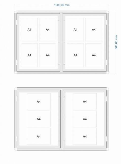 Two-door outdoor information display cabinet Type 1