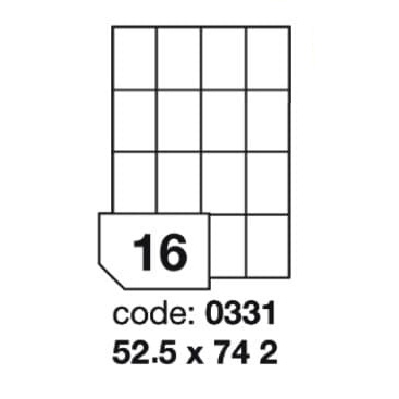 Self-adhesive labels for all types of printers- 16 labels on a sheet