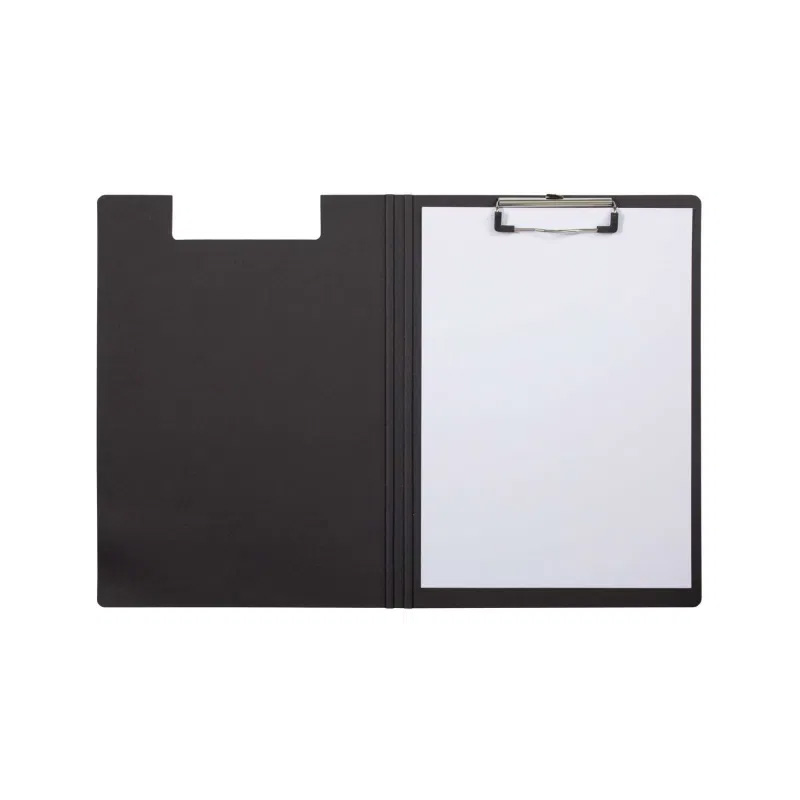A4 clipboard folder black ; sturdy cardboard