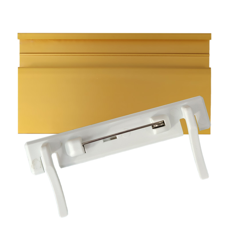 ID plate with safety pin 