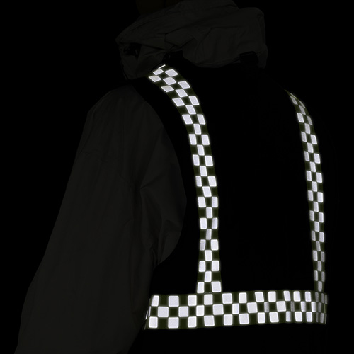 Yellow reflective tape in circles