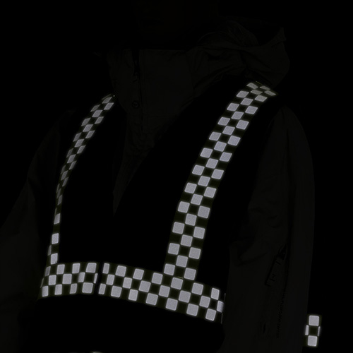 Yellow reflective tape in circles