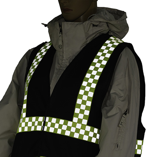 Yellow reflective tape in circles