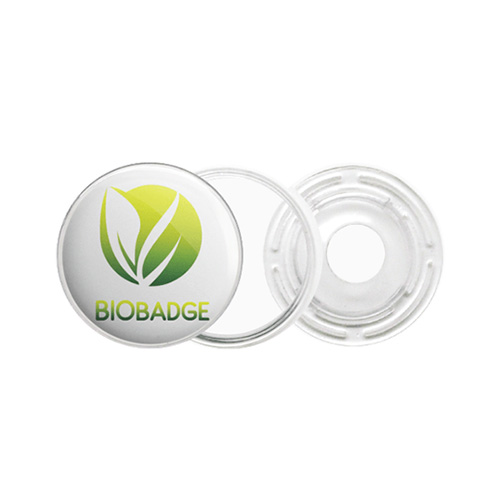 Elements for making badges with a secure clasp - biodegradable