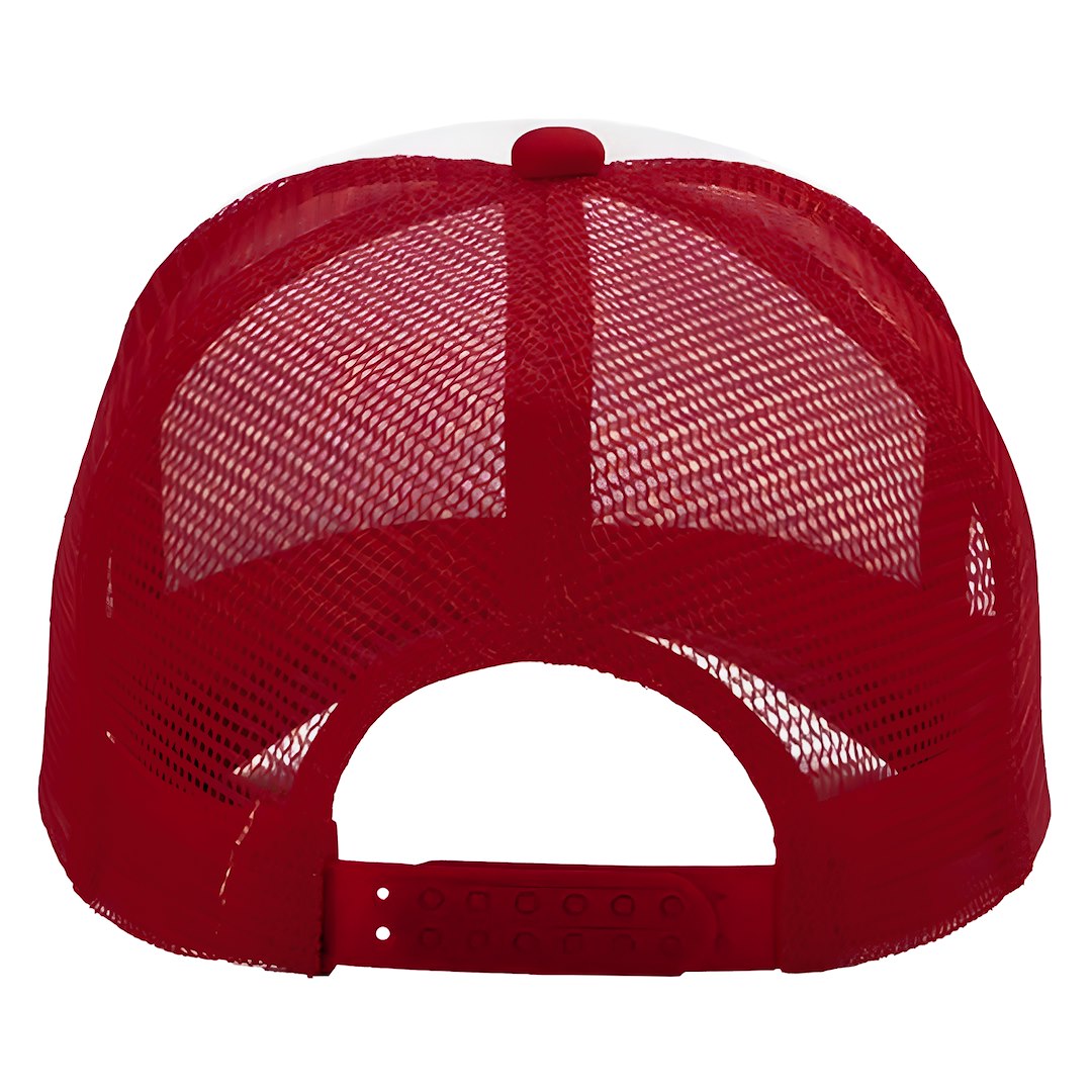 Cap with mesh back panels for sublimation