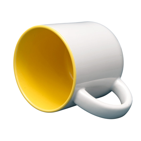 Wide mug for sublimation with colour inside