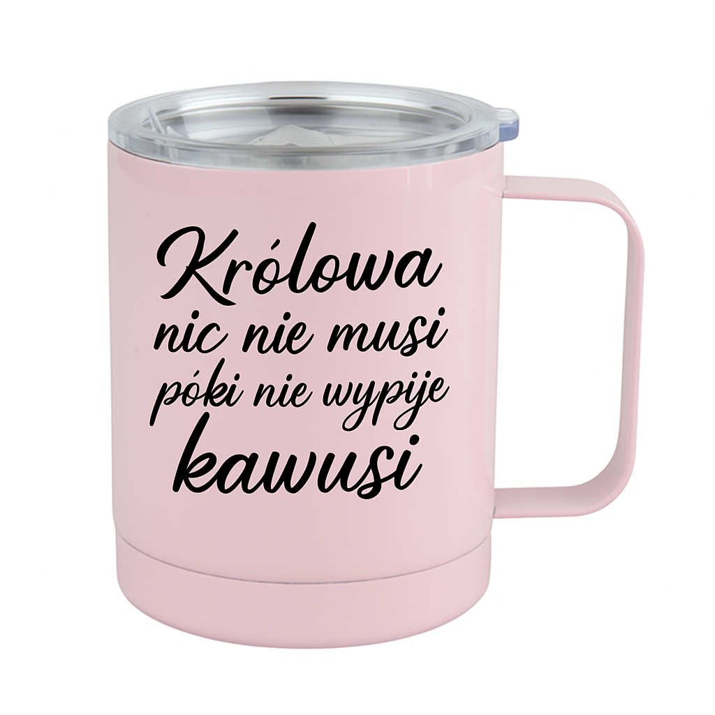 Kubek termiczny, metalowy do sublimacji - kolorowy z wieczkiem