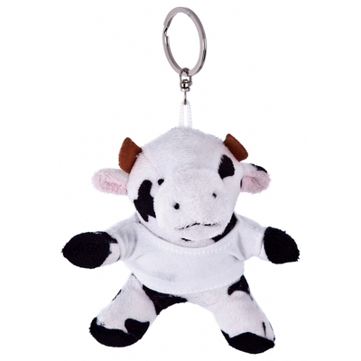 Key ring plushy cow with t-shirt for overprint