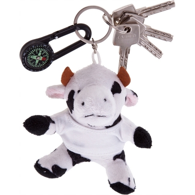 Key ring plushy cow with t-shirt for overprint