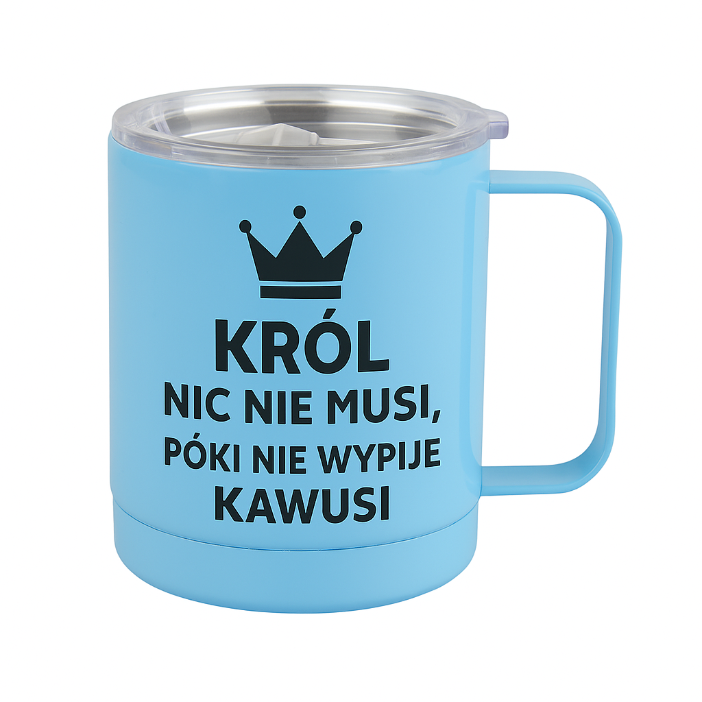 Kubek termiczny, metalowy do sublimacji - kolorowy z wieczkiem