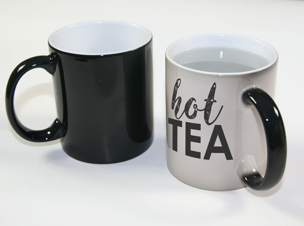 Matt black colour changing sublimation mug 