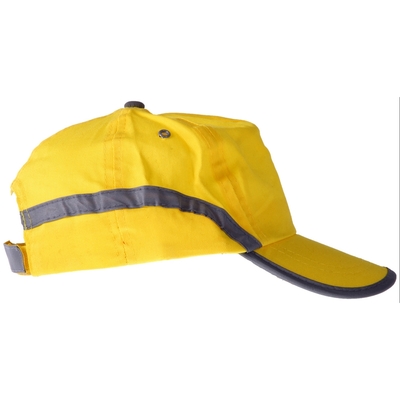 Żółta odblaskowa czapka z daszkiem do nadruku