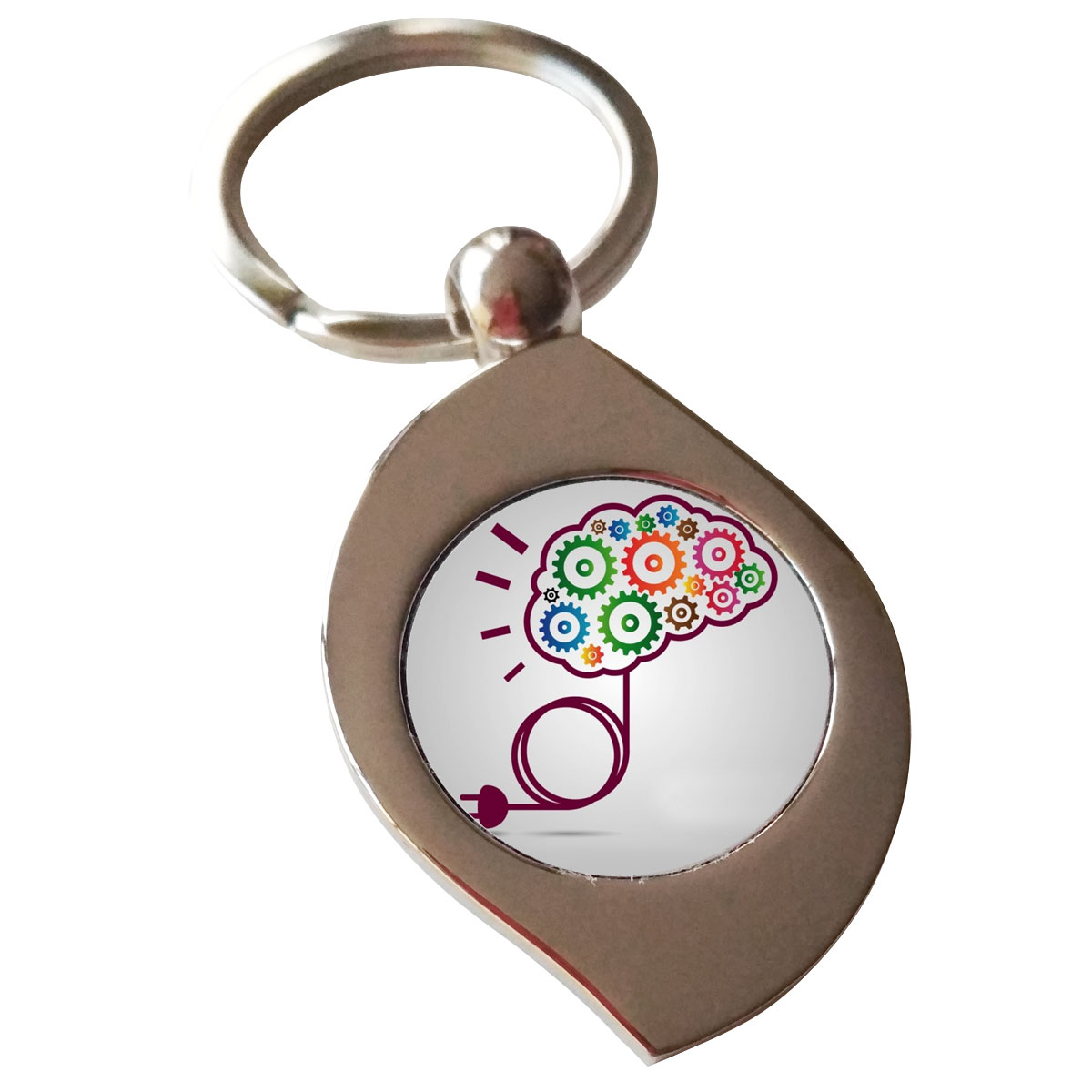 Metal round keychain for sublimation