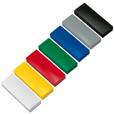 Prostokątne magnesy biurowe - kolorowe