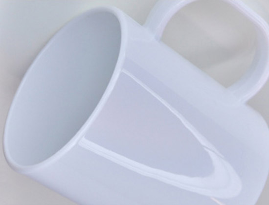 Polymer unbreakable mug for sublimation  - white