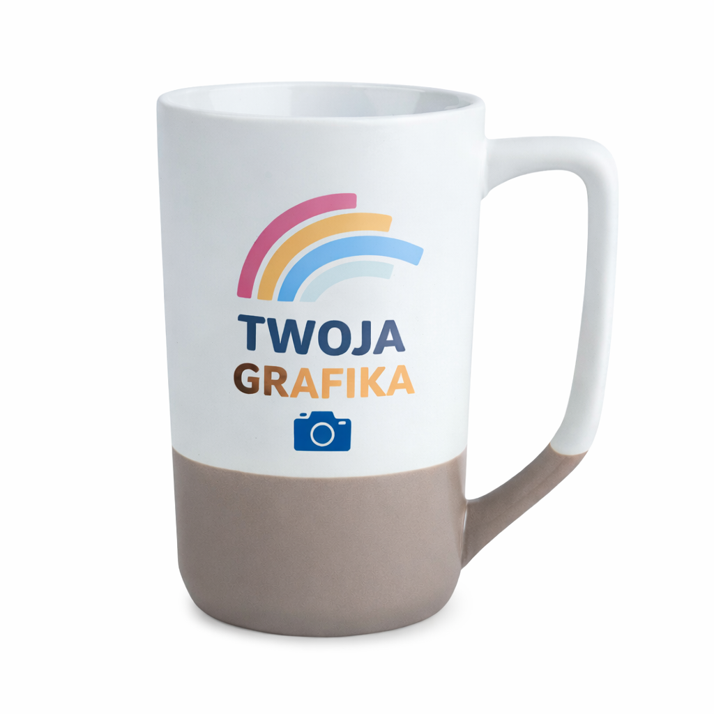 White sublimation mug - big with colored base