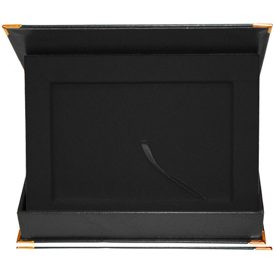 Navy blue case to wood base A5 (152 x 203 mm) - horizontal