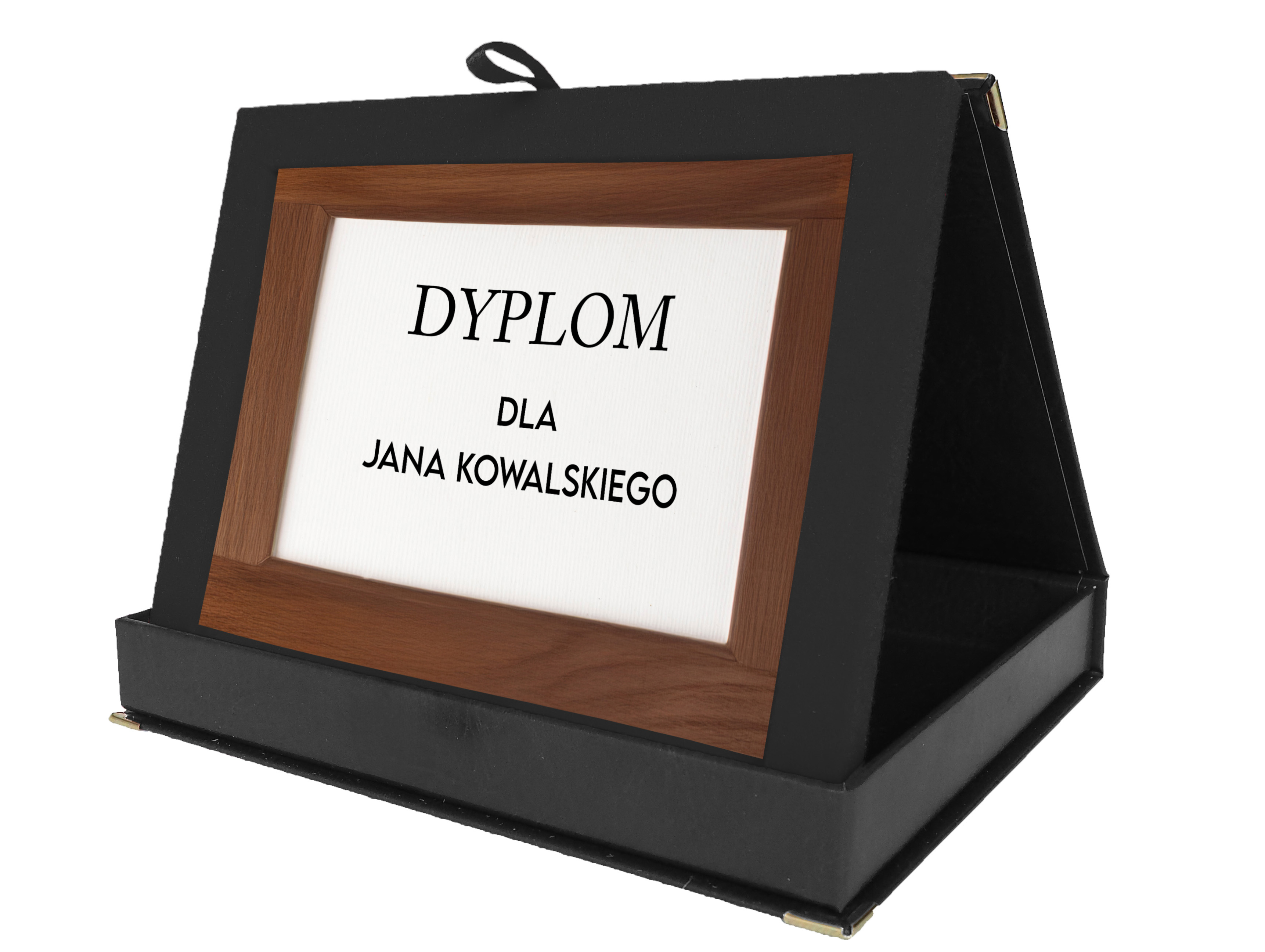 Navy blue case to wood base A5 (152 x 203 mm) - horizontal