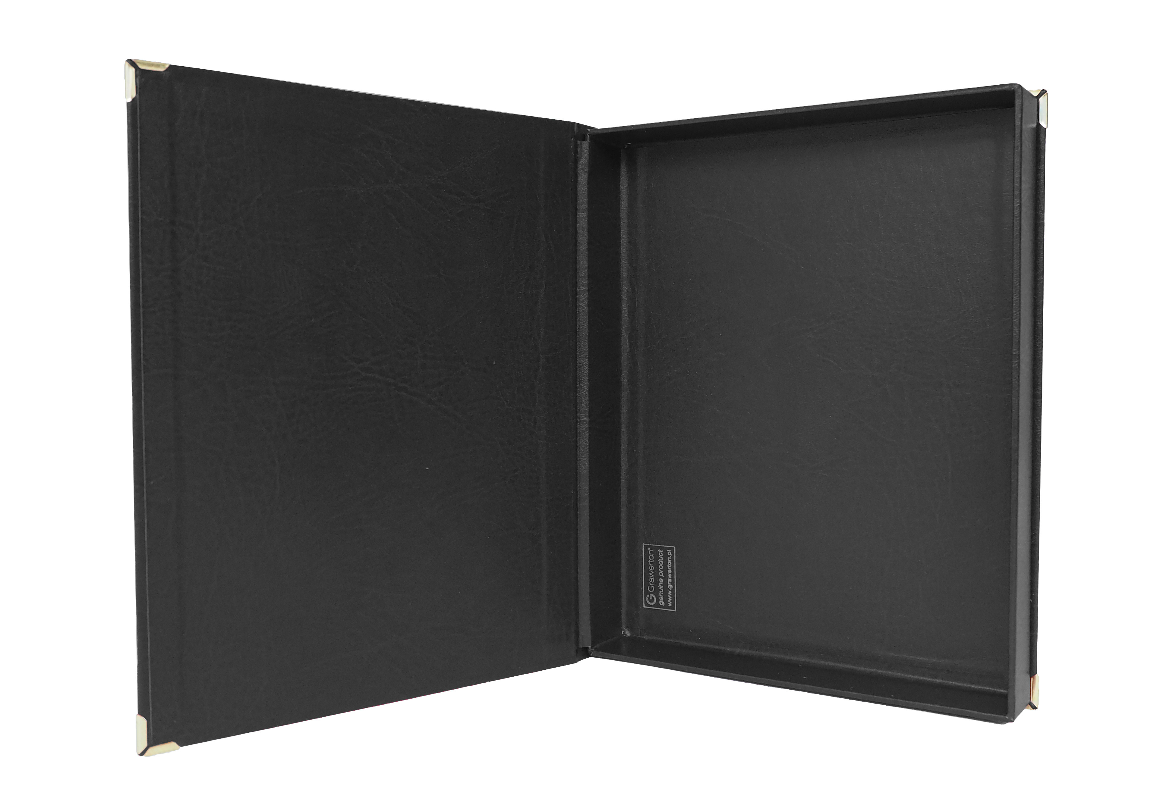 Navy blue case to wood base A5 (152 x 203 mm) - horizontal