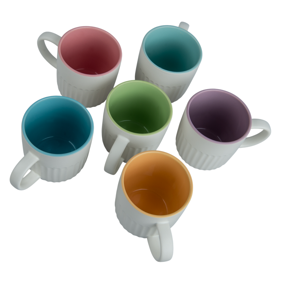 Sublimation Mug - Ribbed Surface, Coloured Inner