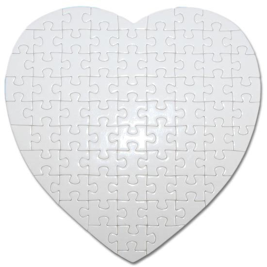 Puzzle do sublimacji w kształcie serca - 75 elementów