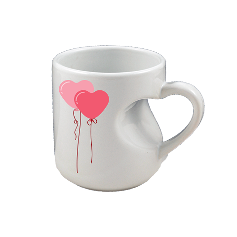 Sublimation mug with heart shape handle