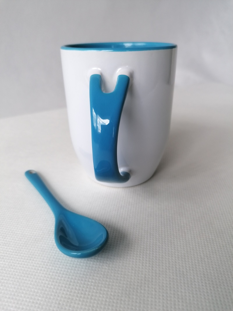 Mug for sublimation printout with spoon