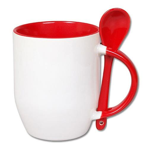 Mug for sublimation printout with spoon