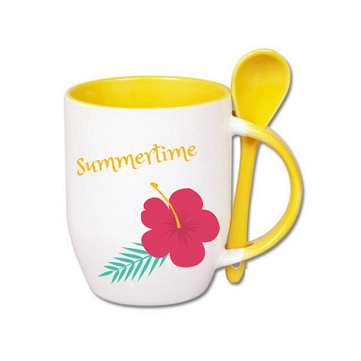 Mug for sublimation printout with spoon