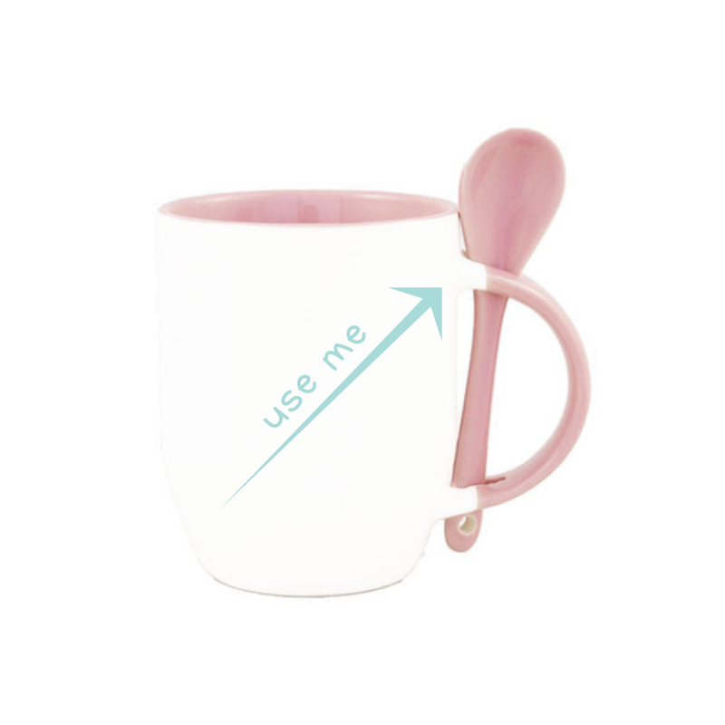 Mug for sublimation printout with spoon