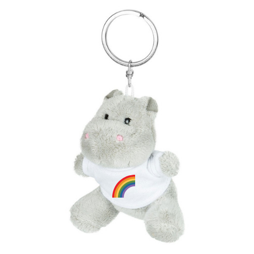 Key ring plushy hippo with t-shirt for sublimation