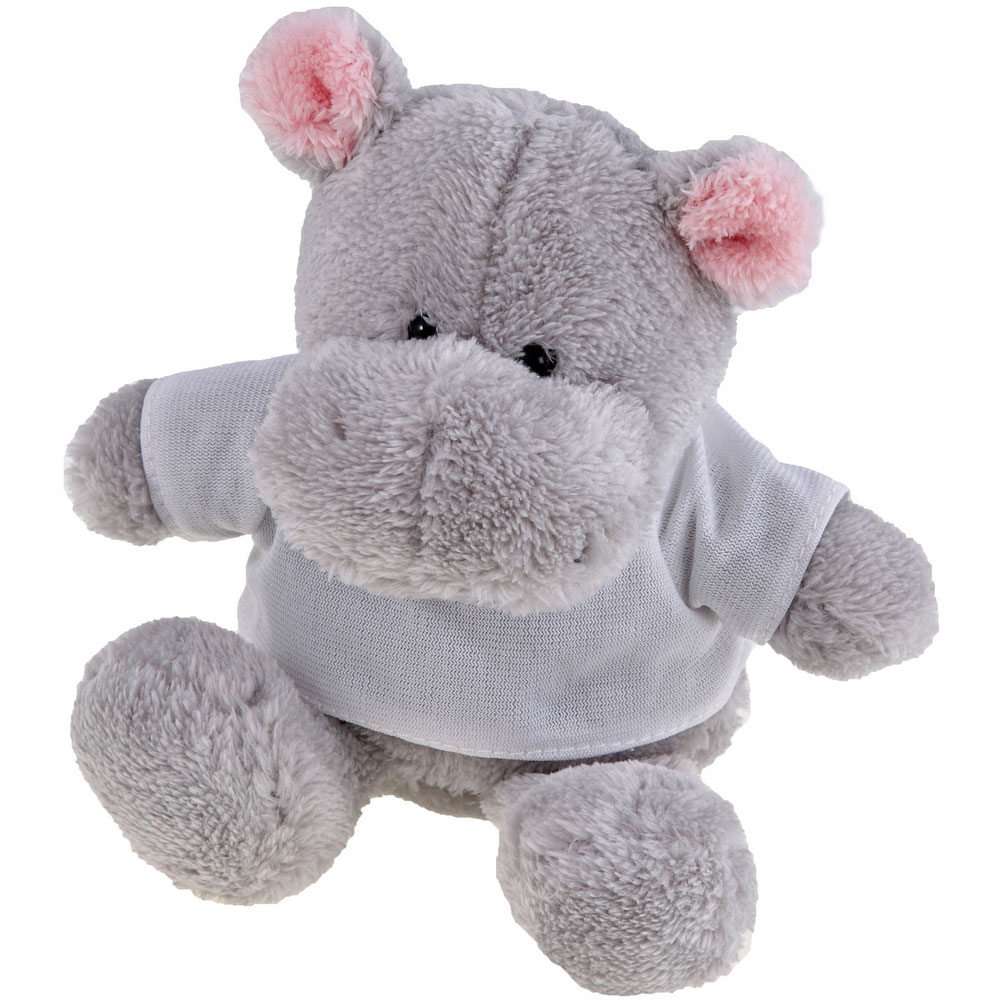 Teddy hippo with a white T-shirt for sublimation