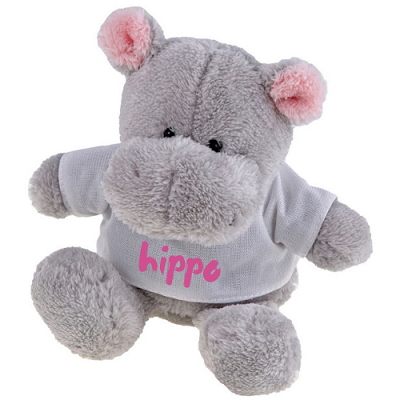Pluszowy hipopotam z białą koszulką do sublimacji