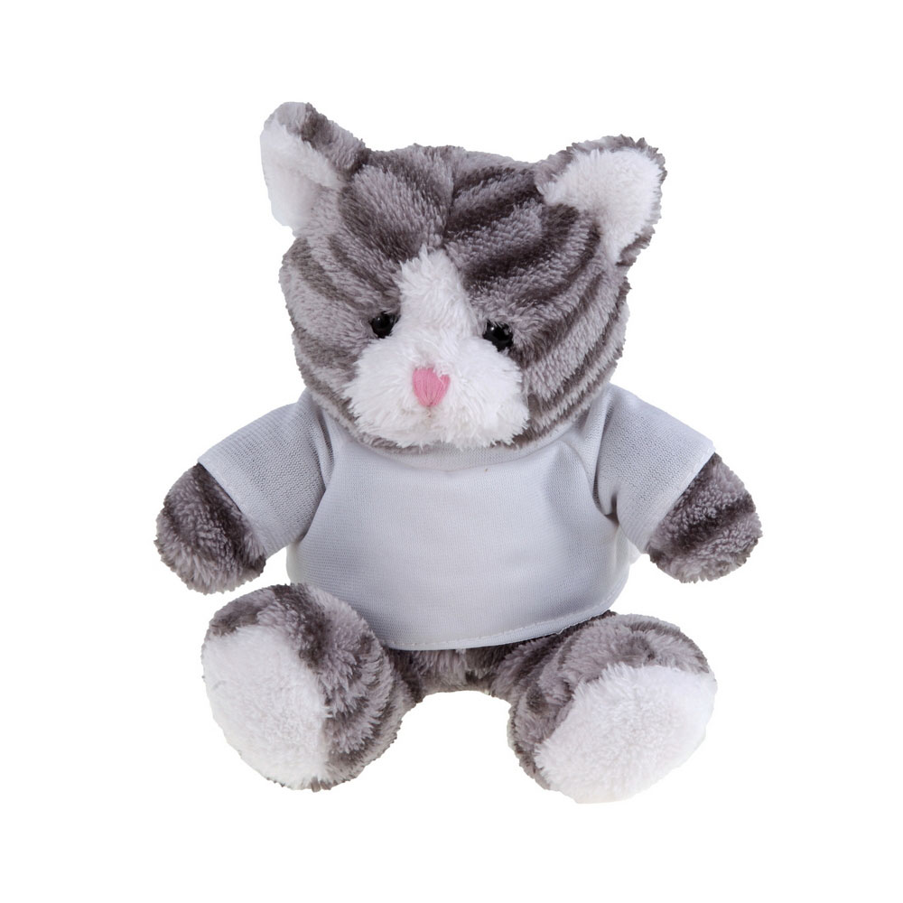 Teddy cat with a white T-shirt for sublimation