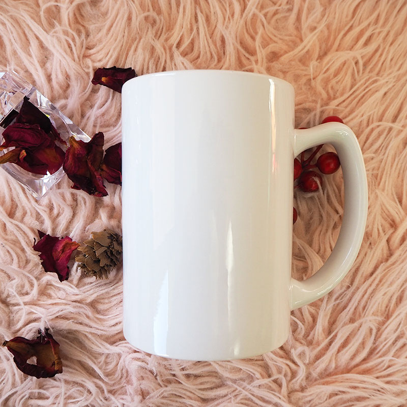 Big mug for sublimation with a pointed handle