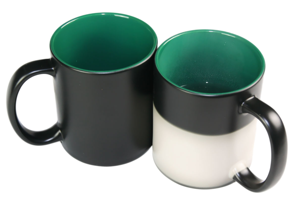 Matte color changing sublimation mug with color inside